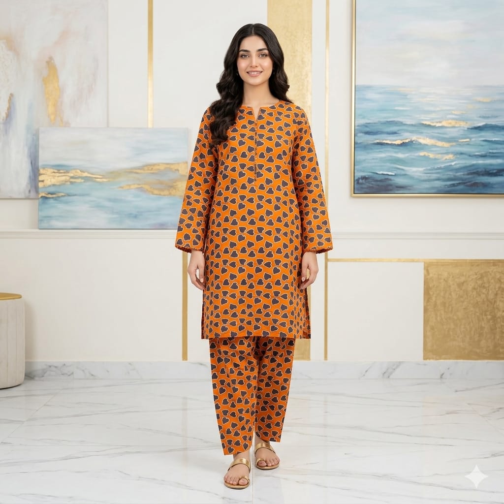 2 Pcs Unstitched Digital Print Suit JS 0555