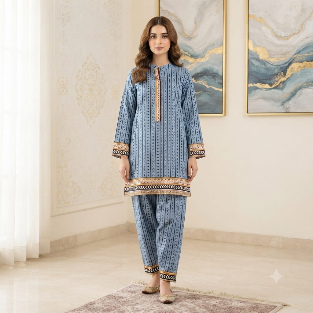 2 Pcs Unstitched Digital Print Suit JS 0601