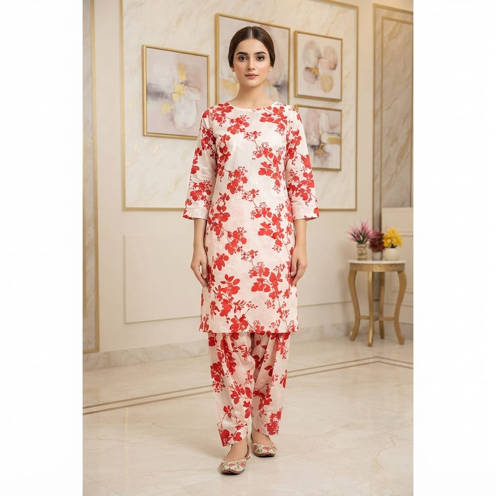 2 Pcs Unstitched Digital Print Suit JS 0540