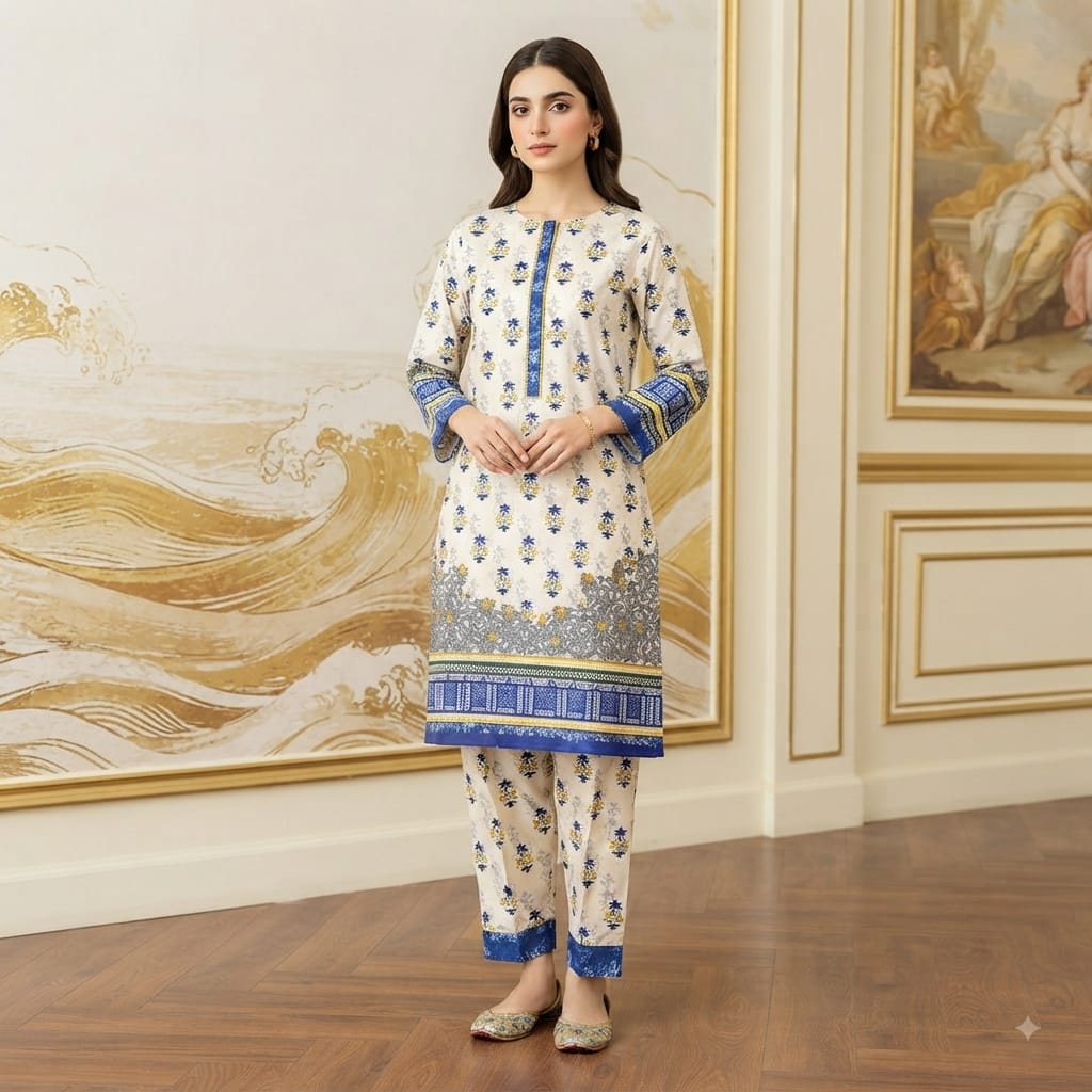 2 Pcs Unstitched Digital Print Suit JS 0536