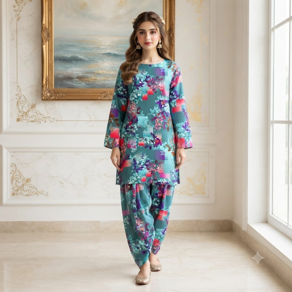 2 Pcs Unstitched Digital Print Suit JS 0612
