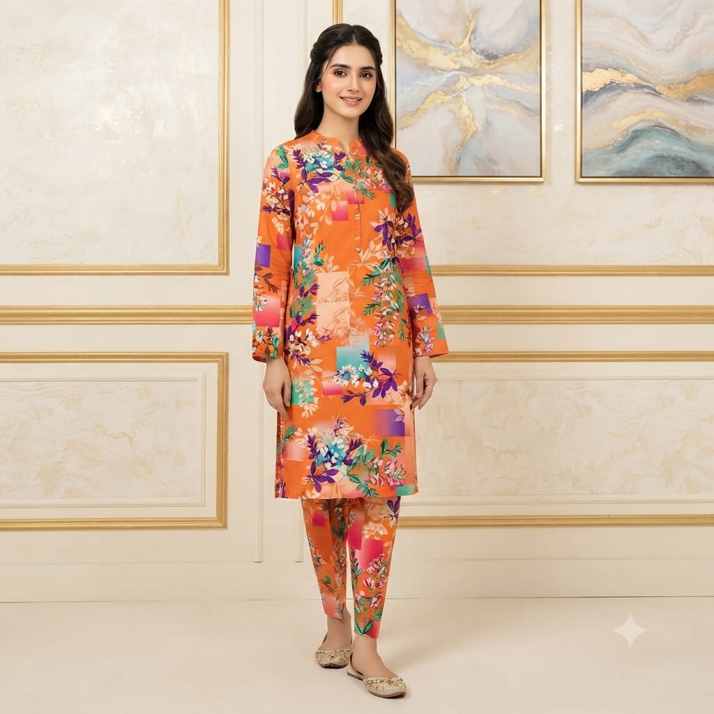 2 Pcs Unstitched Digital Print Suit JS 0611