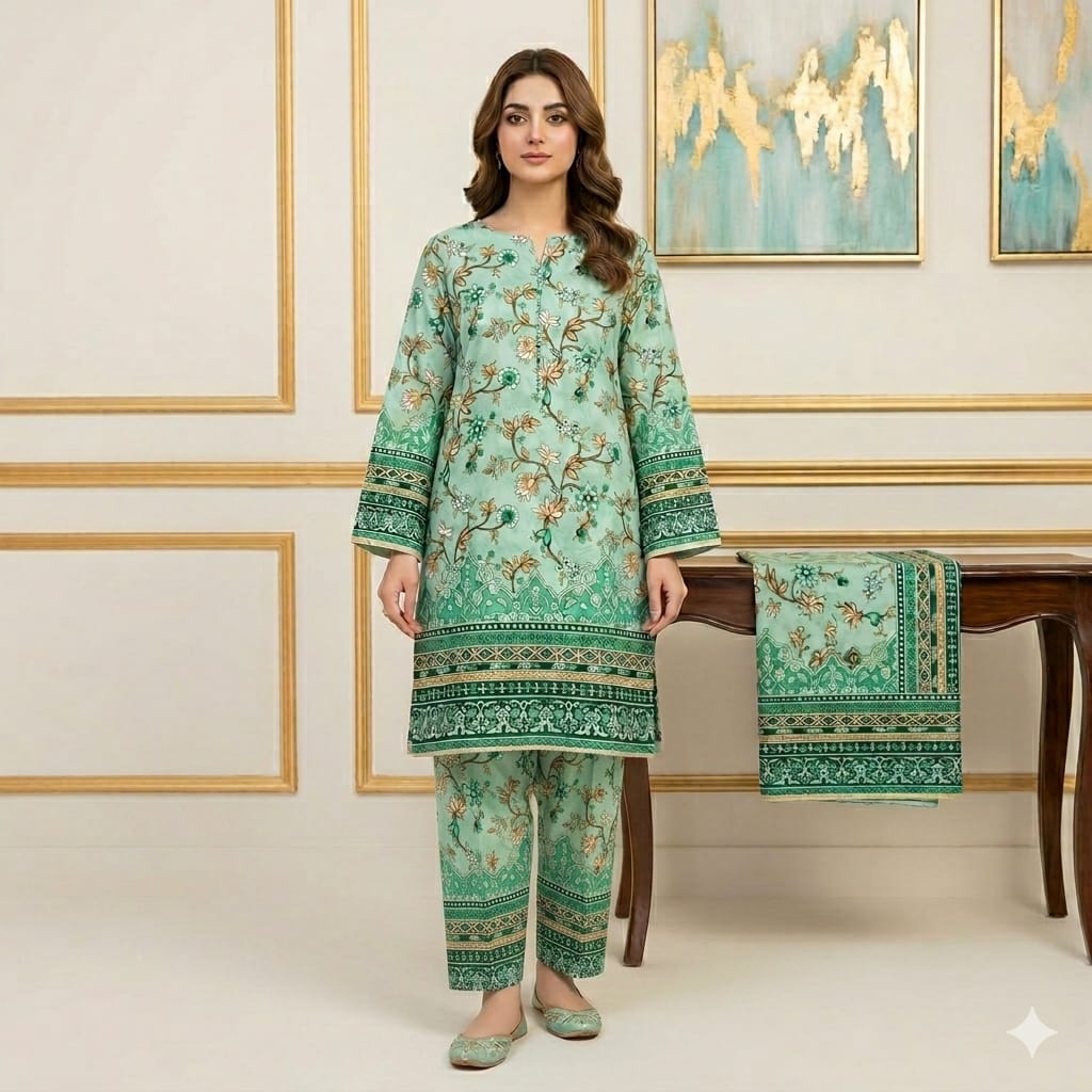 2 Pcs Unstitched Digital Print Suit JS 0563