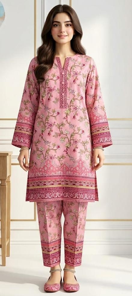 2 Pcs Unstitched Digital Print Suit JS 0561