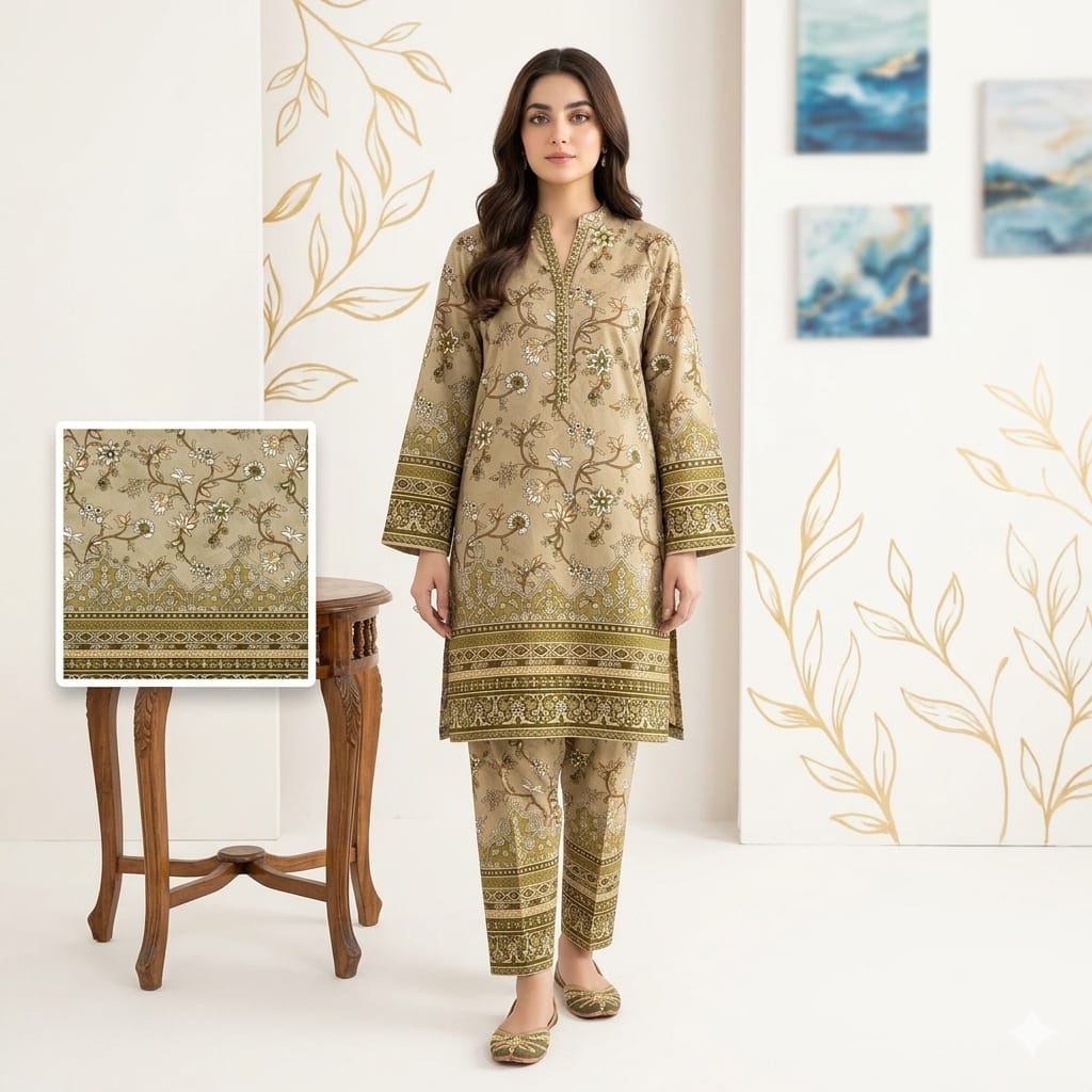 2 Pcs Unstitched Digital Print Suit JS 0562
