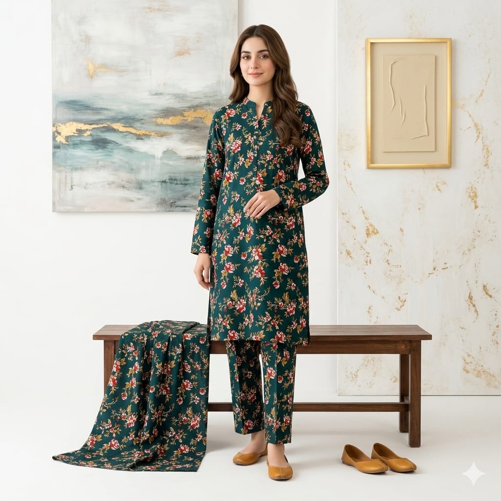 2 Pcs Unstitched Digital Print Suit JS 0508
