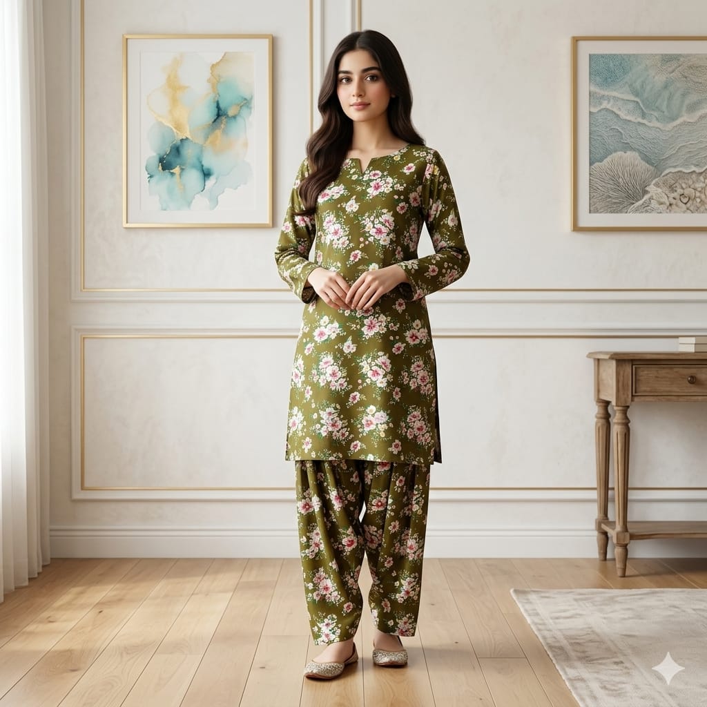 2 Pcs Unstitched Digital Print Suit JS 0506