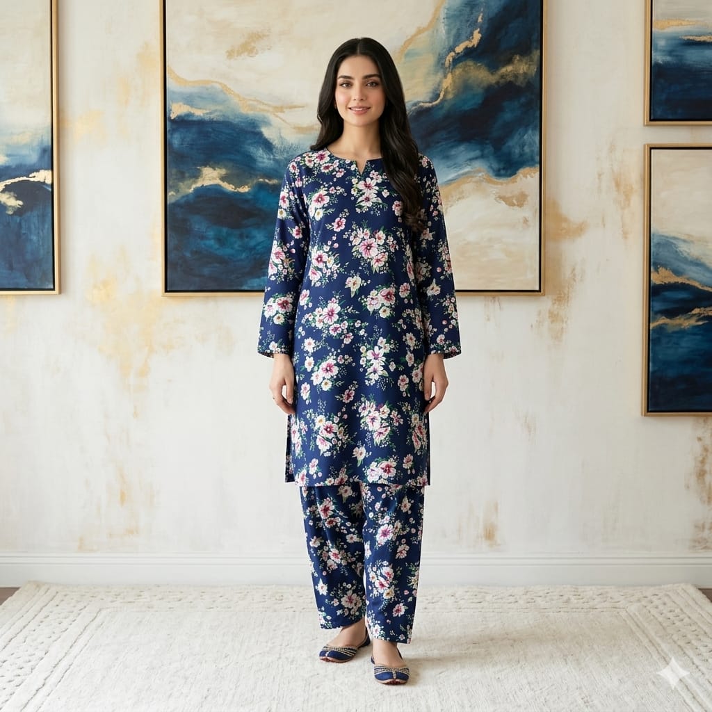 2 Pcs Unstitched Digital Print Suit JS 0505