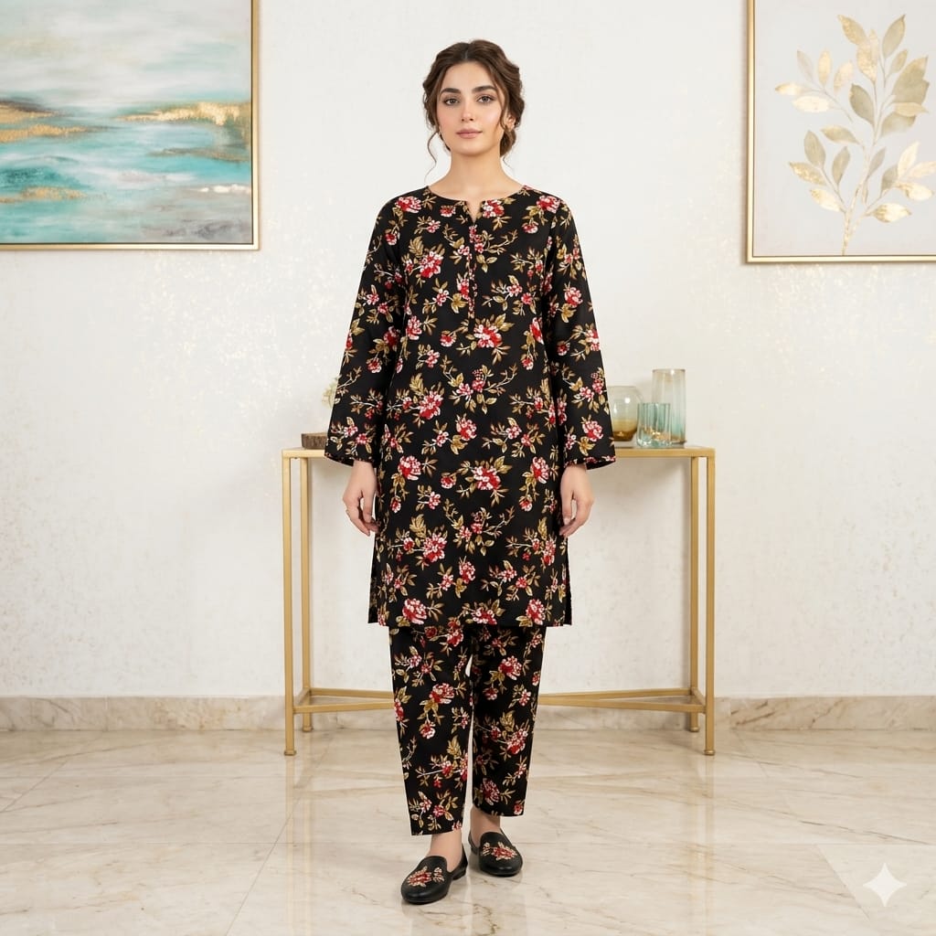 2 Pcs Unstitched Digital Print Suit JS 0503