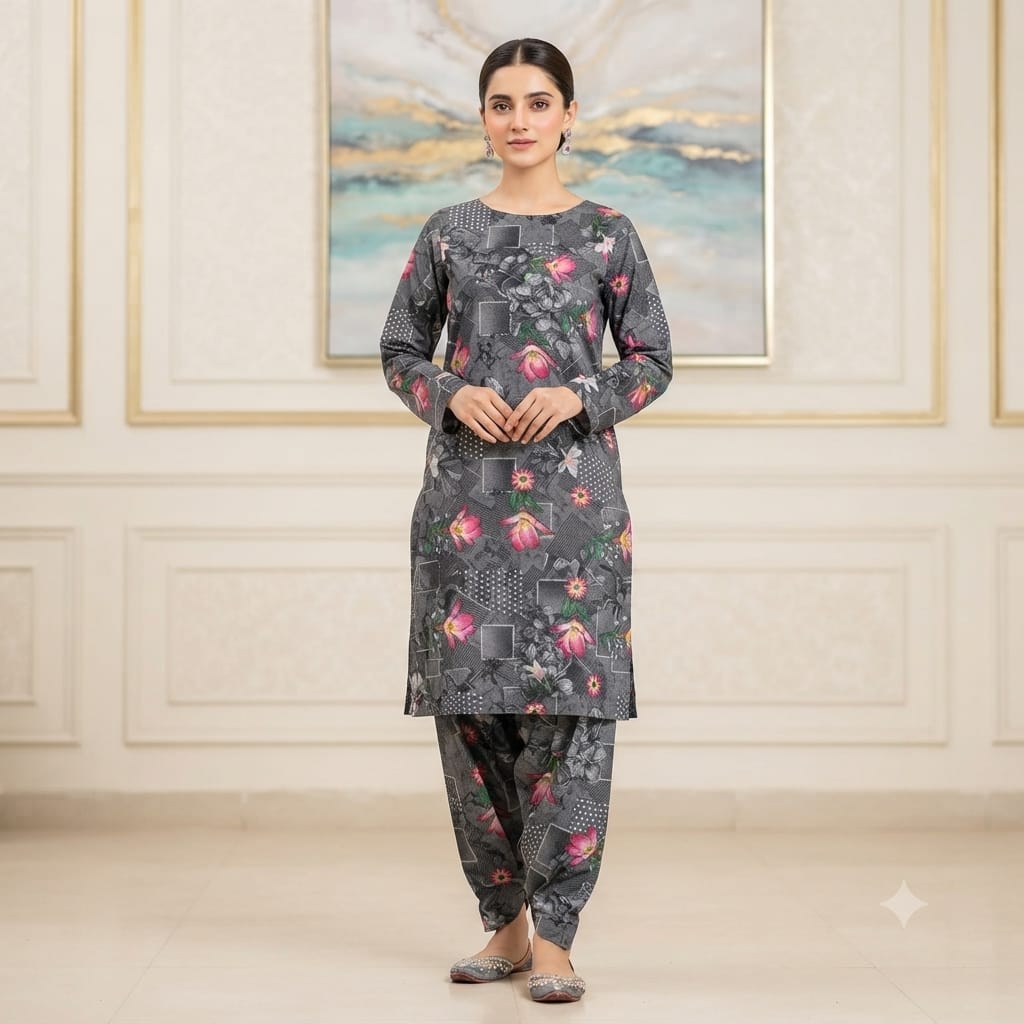 2 Pcs Unstitched Digital Print Suit JS 0599