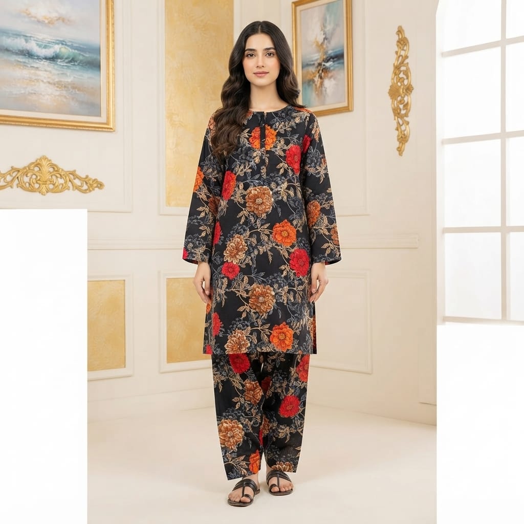 2 Pcs Unstitched Digital Print Suit JS 0600