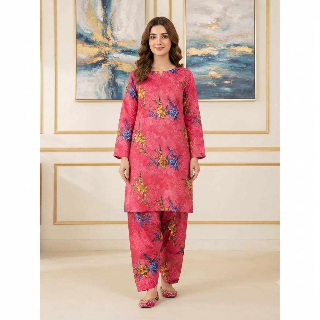 2 Pcs Unstitched Digital Print Suit JS 0602