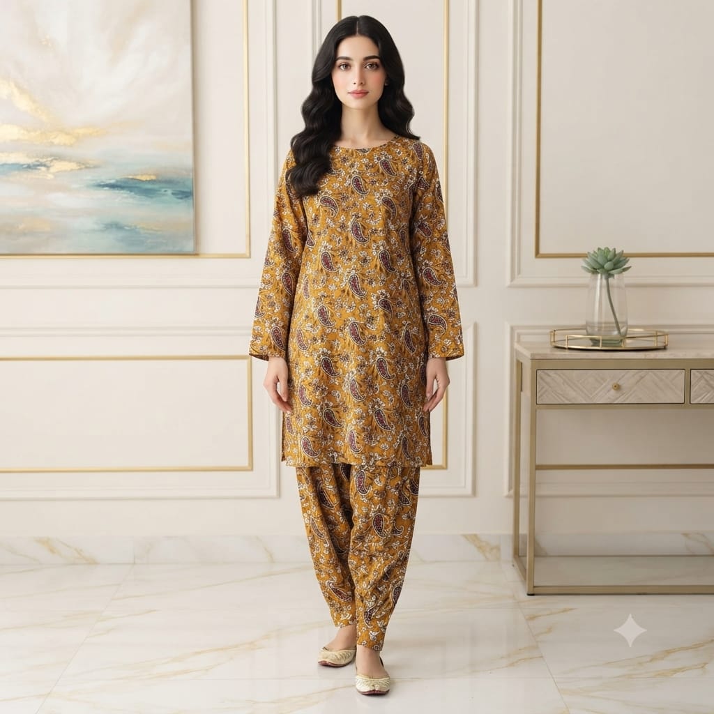 2 Pcs Unstitched Digital Print Suit JS 0609