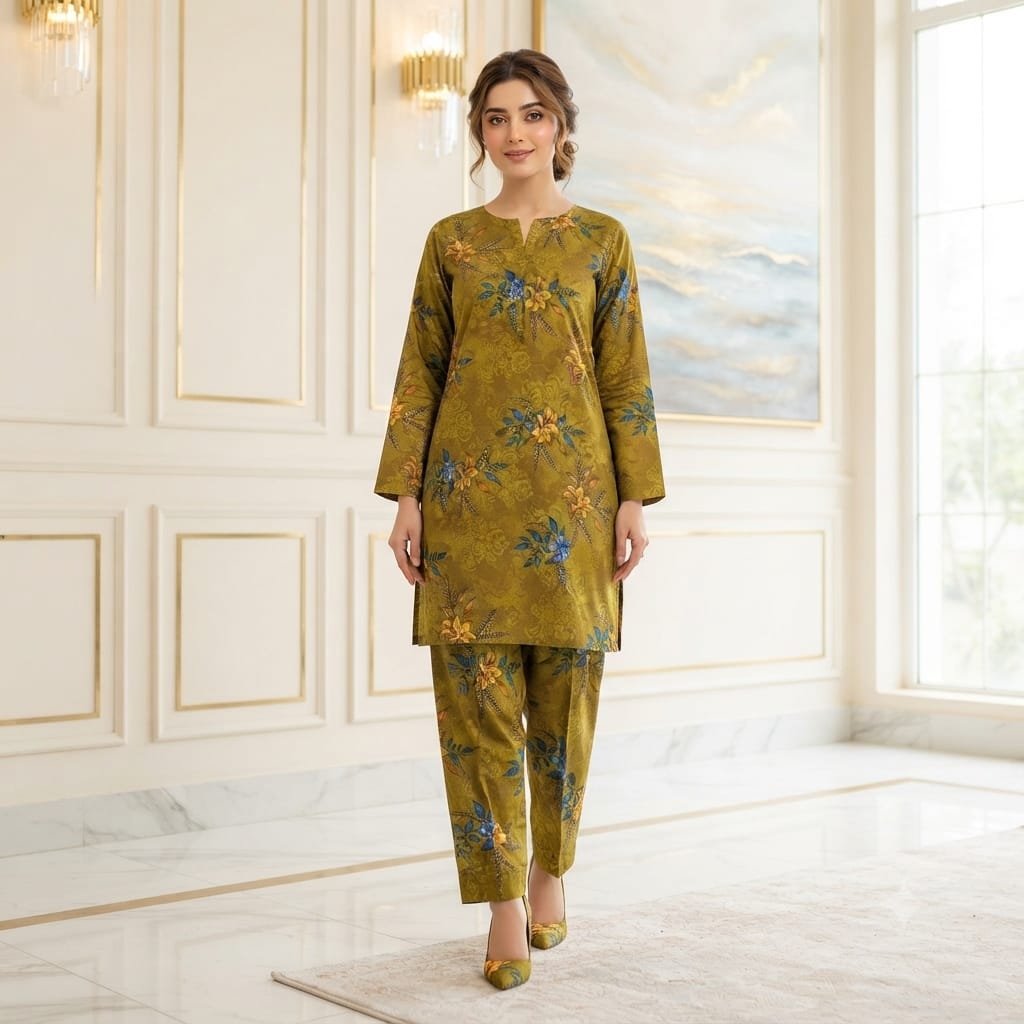 2 Pcs Unstitched Digital Print Suit JS 0607