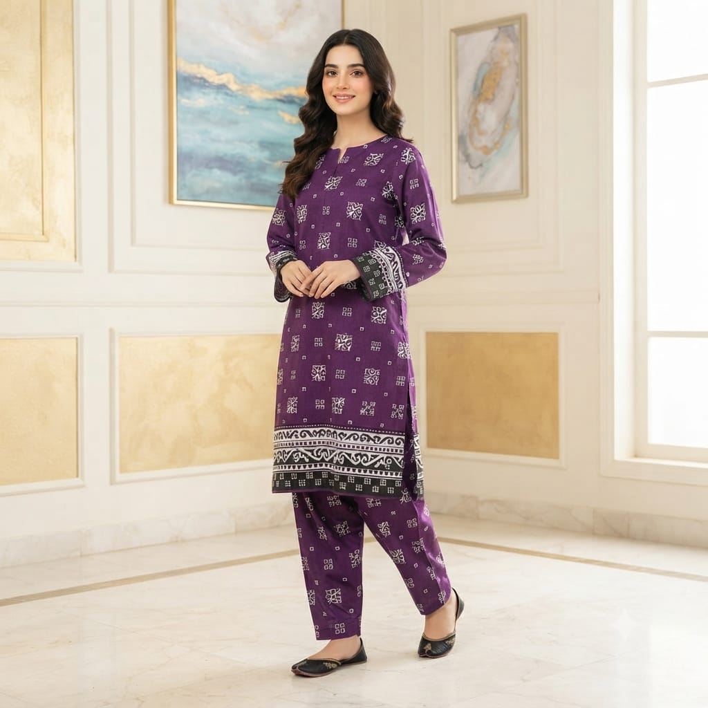 2 Pcs Unstitched Digital Print Suit JS 0543