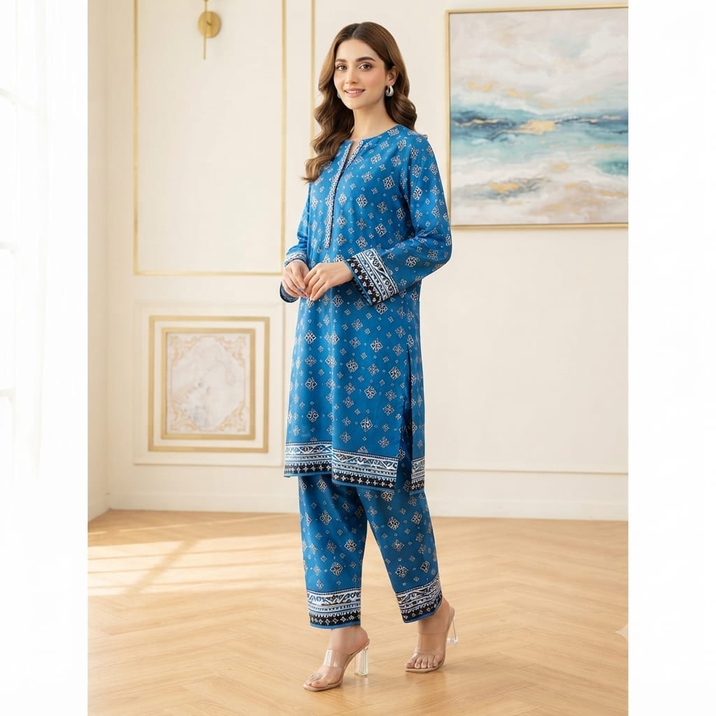 2 Pcs Unstitched Digital Print Suit JS 0542