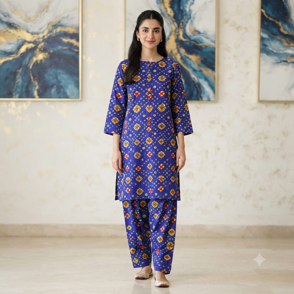 2 Pcs Unstitched Digital Print Suit JS 0541