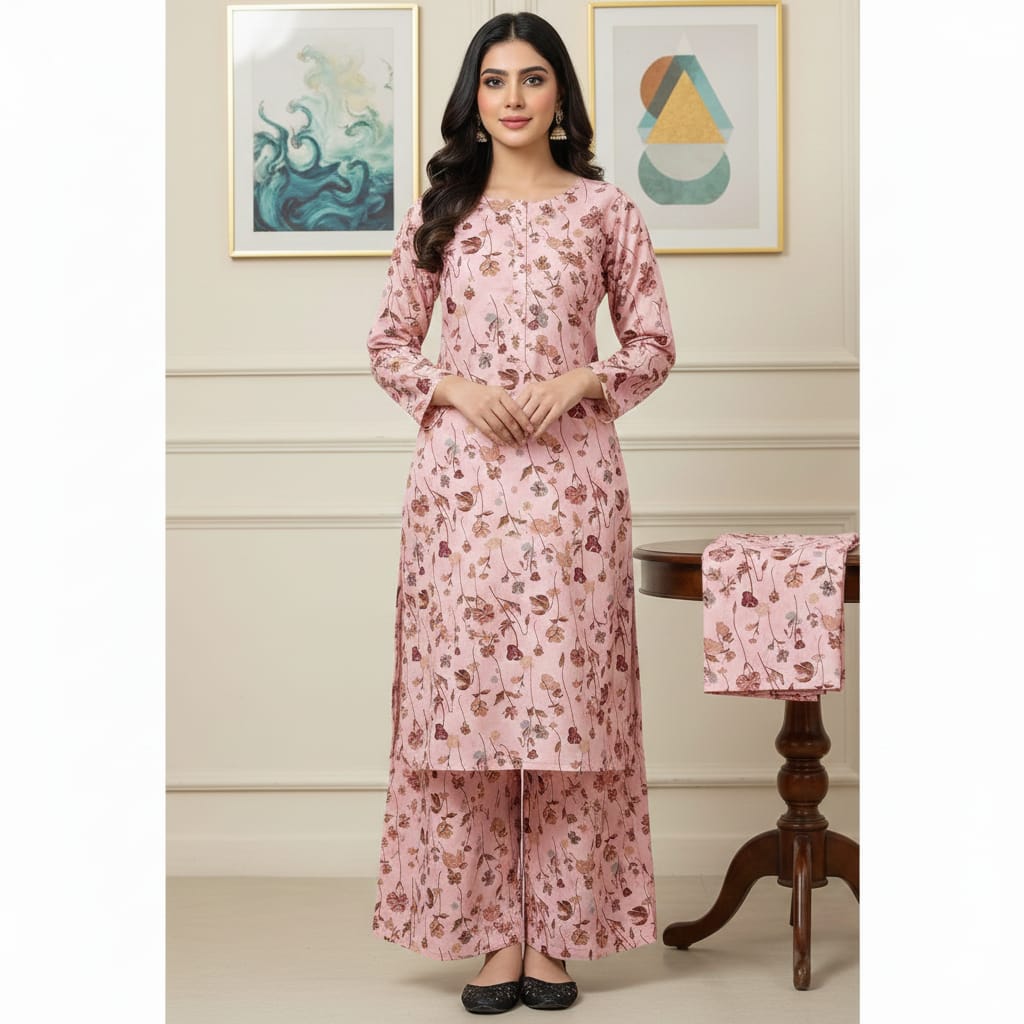 2 Pcs Unstitched Digital Print Suit JS 0539