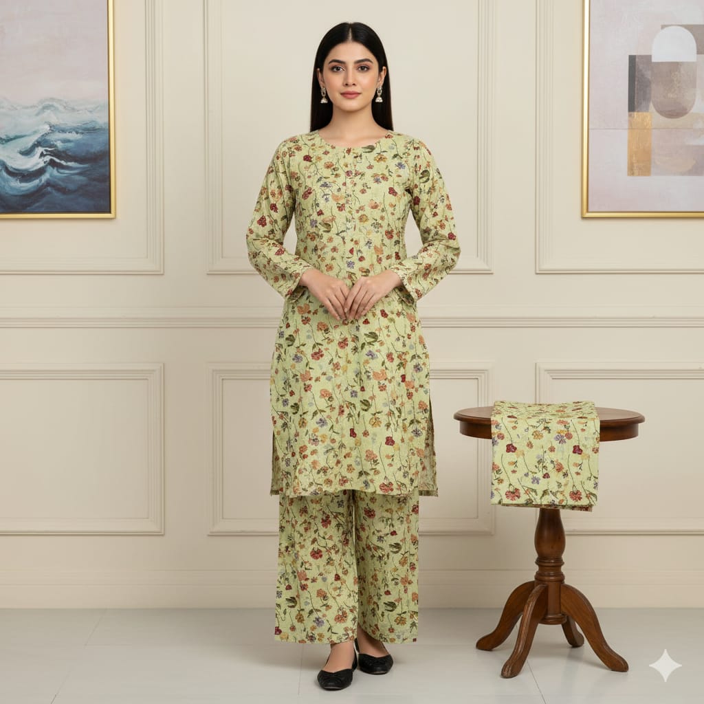 2 Pcs Unstitched Digital Print Suit JS 0537