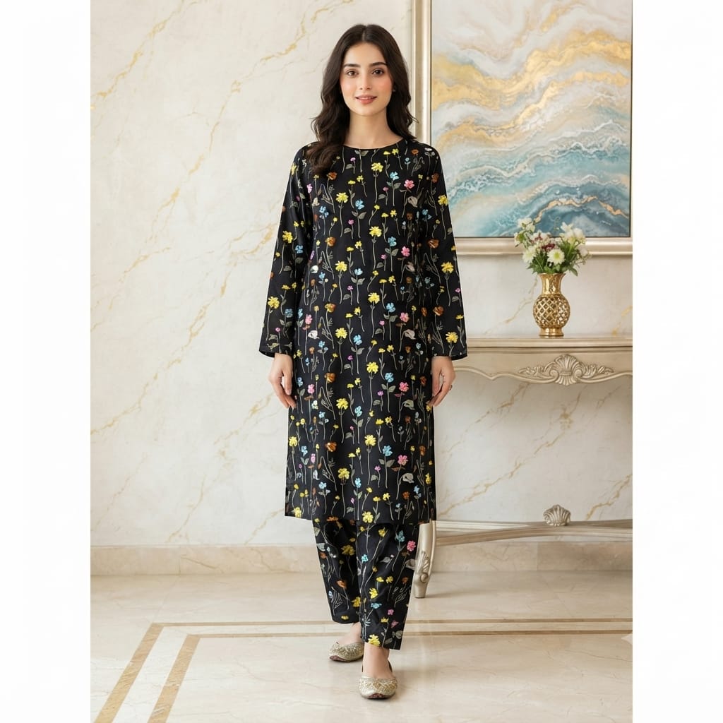 2 Pcs Unstitched Digital Print Suit JS 0535