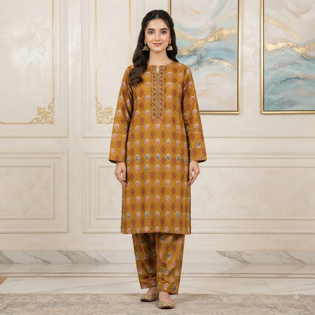 2 Pcs Unstitched Digital Print Suit JS 0533