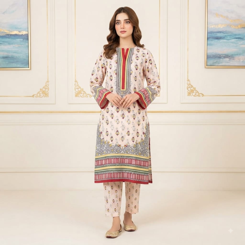 2 Pcs Unstitched Digital Print Suit JS 0532