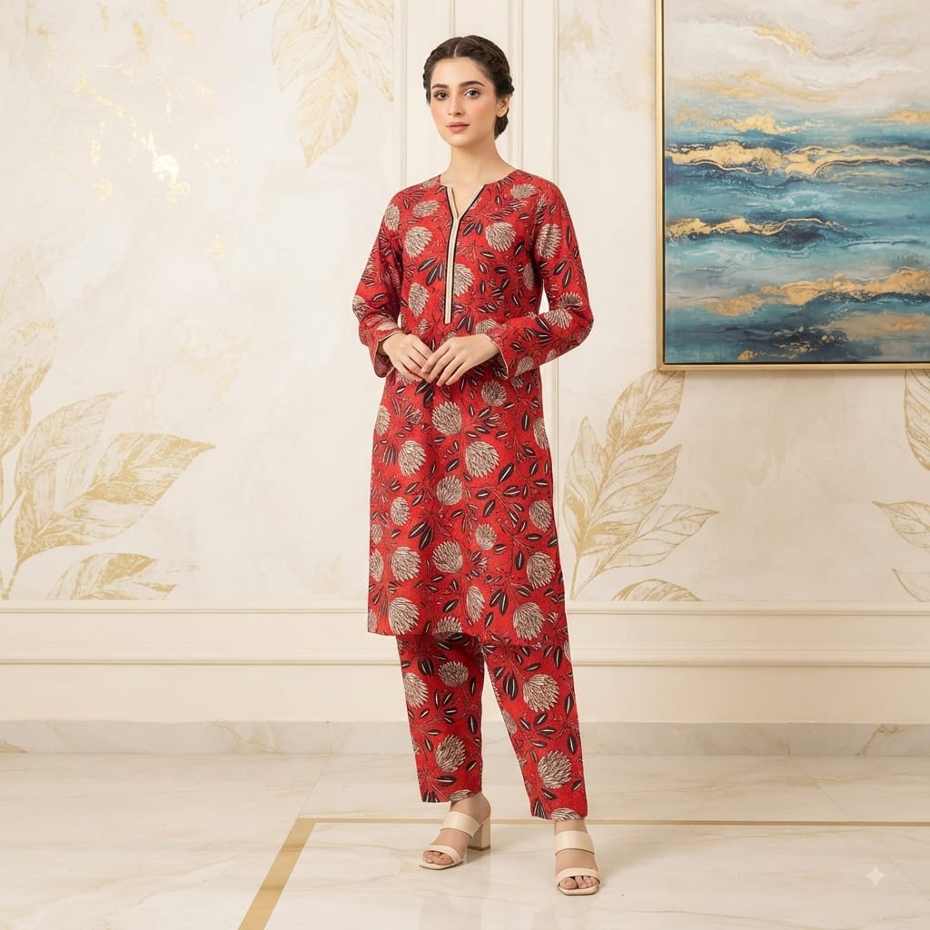 2 Pcs Unstitched Digital Print Suit JS 0529