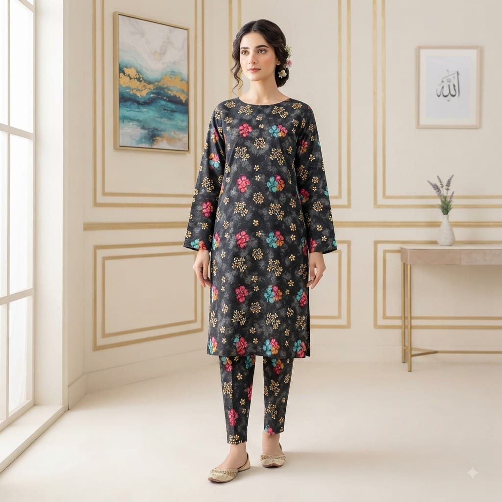 2 Pcs Unstitched Digital Print Suit JS 0528