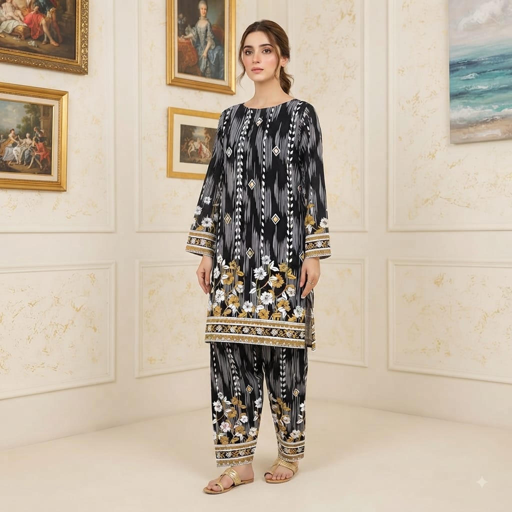 2 Pcs Unstitched Digital Print Suit JS 0526