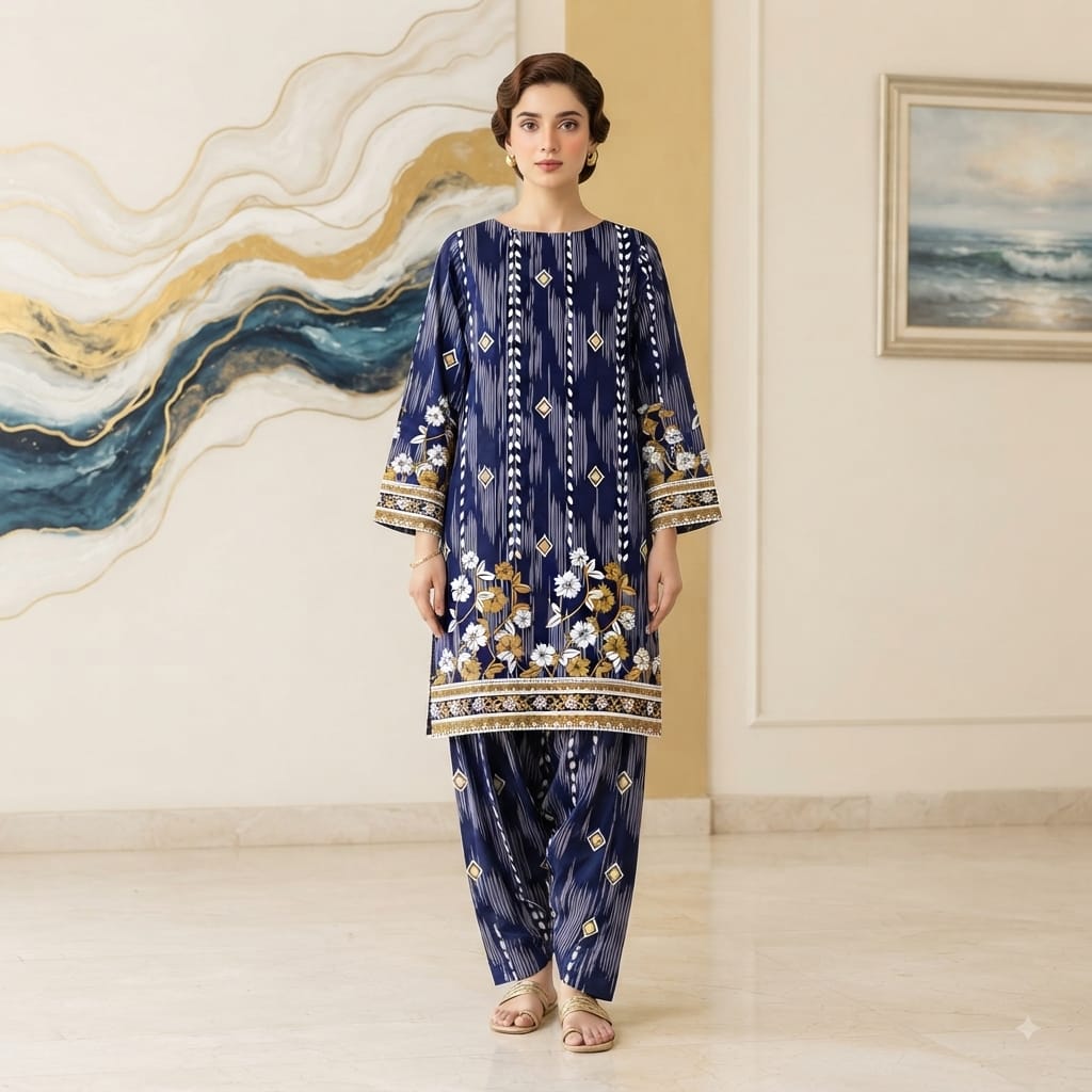 2 Pcs Unstitched Digital Print Suit JS 0524