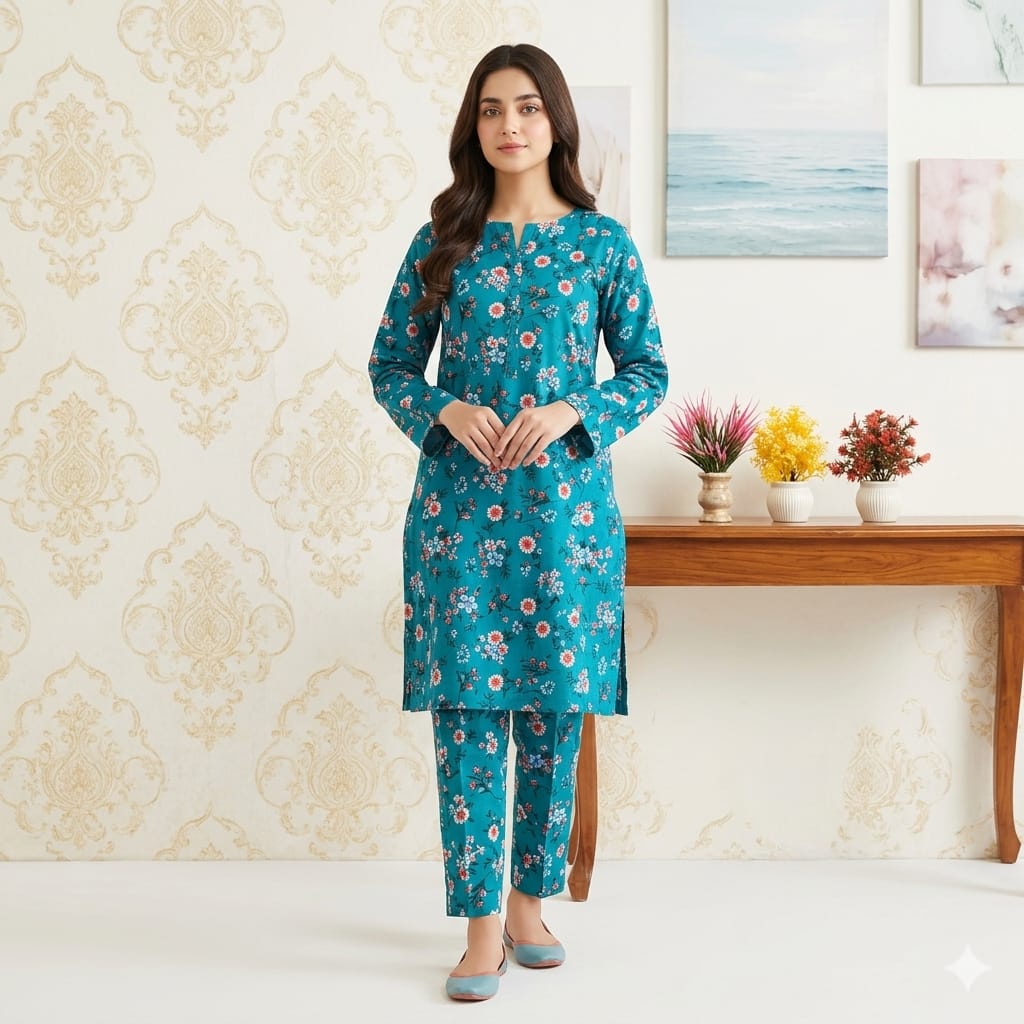 2 Pcs Unstitched Digital Print Suit JS 0523