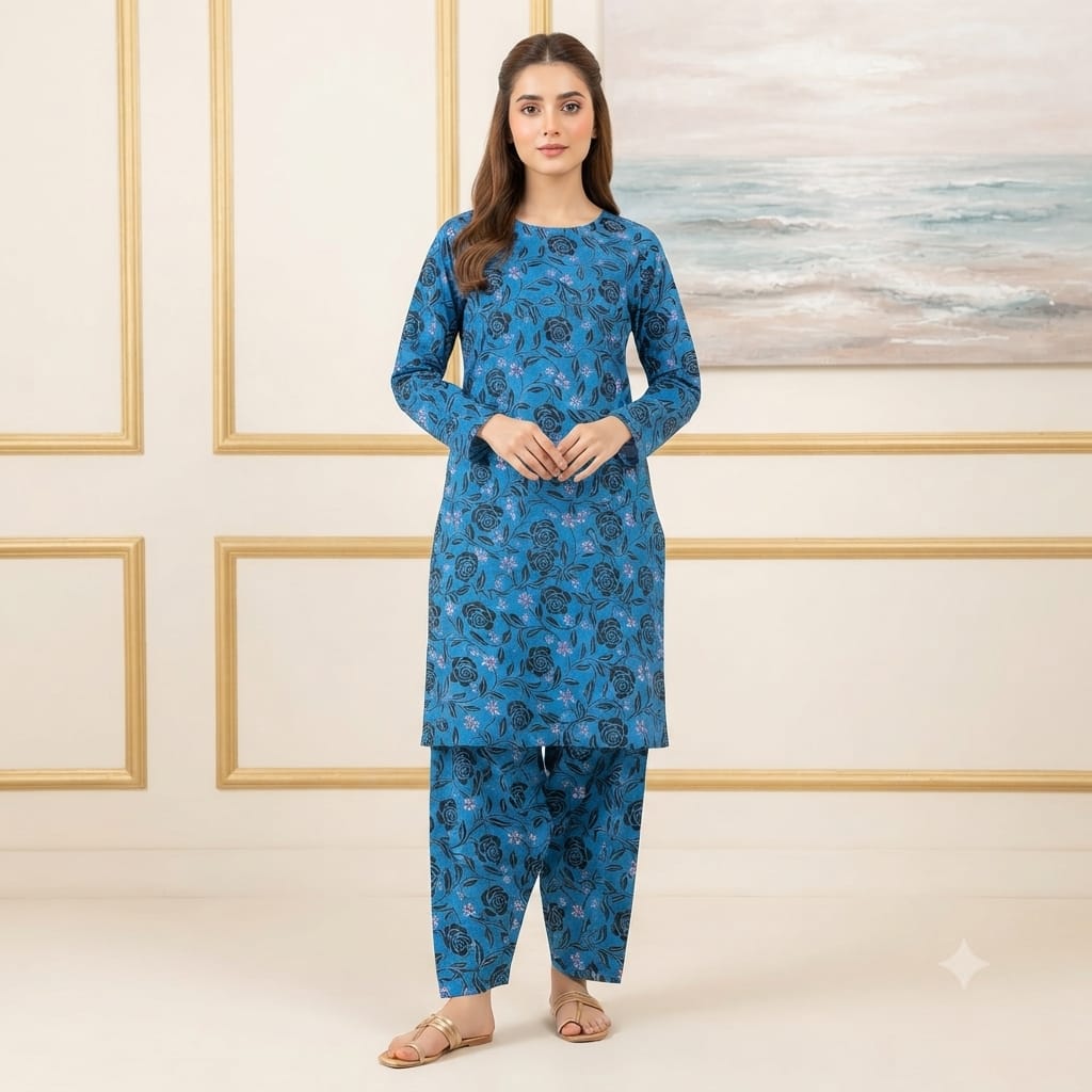 2 Pcs Unstitched Digital Print Suit JS 0519