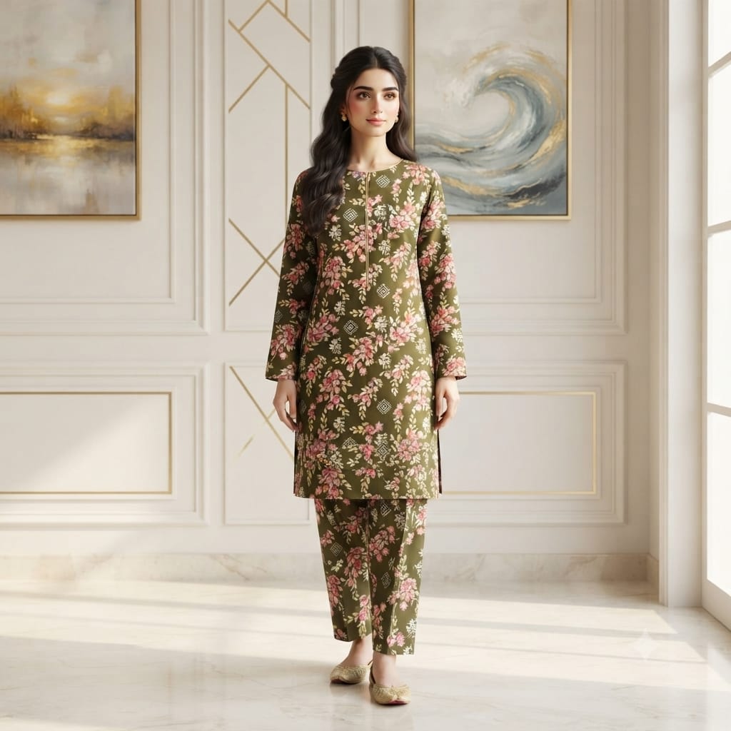 2 Pcs Unstitched Digital Print Suit JS 0617