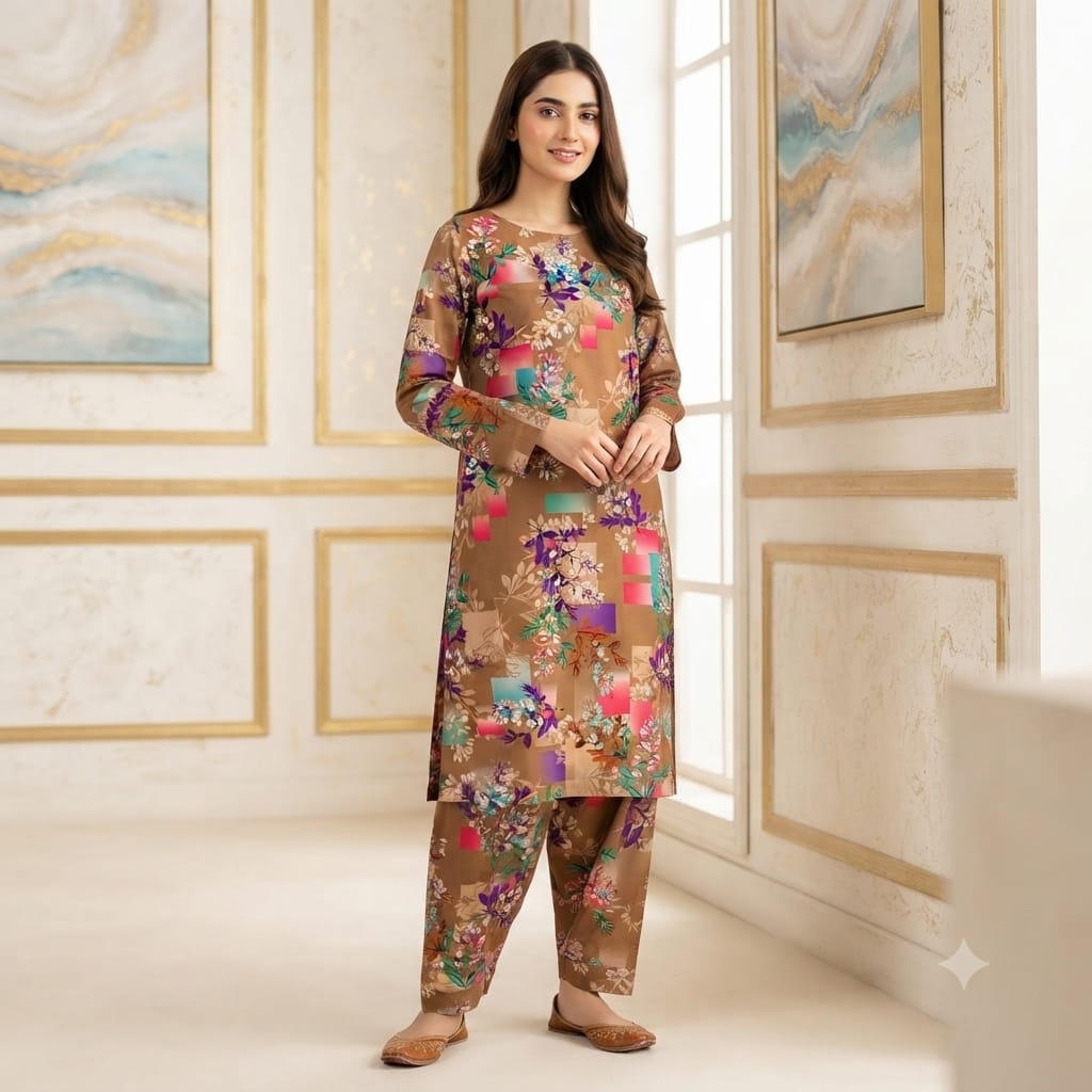 2 Pcs Unstitched Digital Print Suit JS 0610